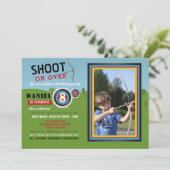 アーチェリーの誕生日の弓矢ターゲット写真の打撃 招待状 (スタンド正面)