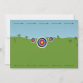 アーチェリーの誕生日の弓矢ターゲット写真の打撃 招待状 (裏面)