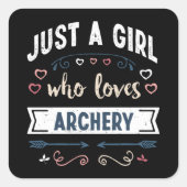 アーチェリーの贈り物を愛する女おもしろいの子 スクエアシール (正面)
