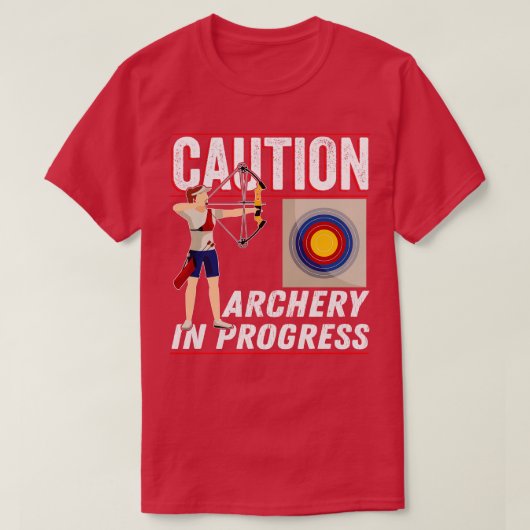 アーチェリーの進行中の注意(1) Tシャツ (デザイン正面)