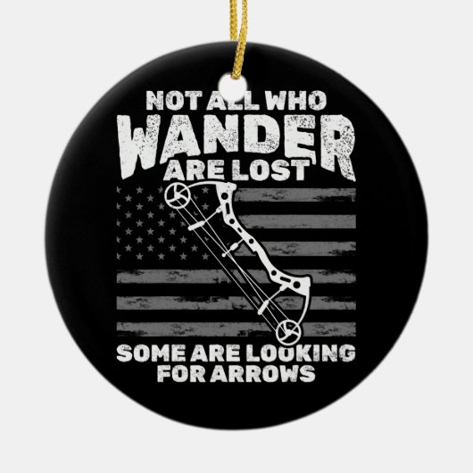 アーチェリーアーチェリー愛好家の中には見ている セラミックオーナメント (正面)