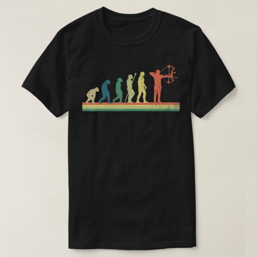 アーチェリーアーチャー進化レトロギフト Tシャツ (デザイン正面)