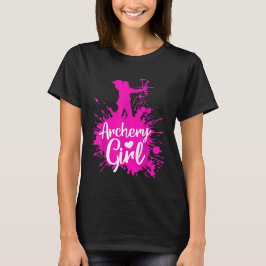 アーチェリーガールムーンズラブボウ狩りキュートアーチャー Tシャツ (正面)