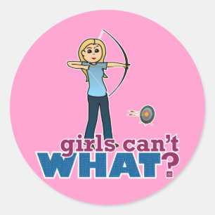 アーチェリーガールinブルー – Blonde ラウンドシール