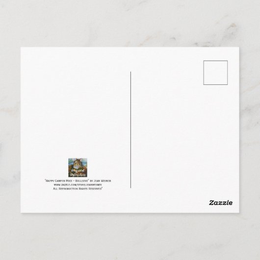 アーチェリーキャンプマウス弓矢の水彩芸術 ポストカード (裏面)