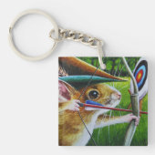 アーチェリーキャンプマウス弓矢印水彩画 キーホルダー (正面)