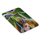 アーチェリーキャンプマウス弓&アローウォーターカラーアート マグネット (右側)