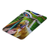 アーチェリーキャンプマウス弓&アローウォーターカラーアート マグネット (左側)