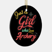 アーチェリーギフトが大好きな女の子 セラミックオーナメント (右)
