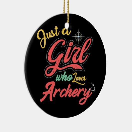 アーチェリーギフトが大好きな女の子 セラミックオーナメント (右)