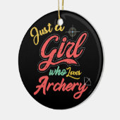 アーチェリーギフトが大好きな女の子 セラミックオーナメント (左)