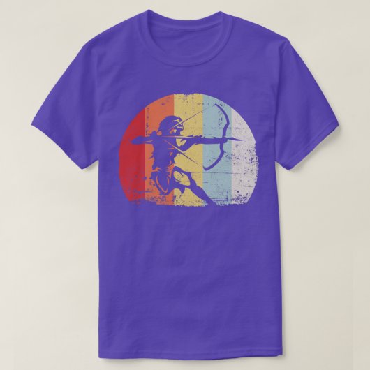 アーチェリーギフトアーチャーレトロサンボウ狩り Tシャツ (デザイン正面)