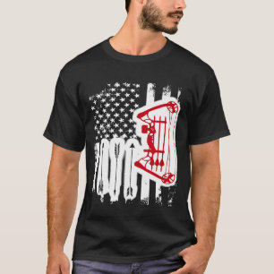 アーチェリーコンパウンド弓アメリカ国旗カッコいいアメリカ・パトリオ Tシャツ
