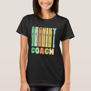 アーチェリーコーチレトロプレーヤーチームインストラクター Tシャツ