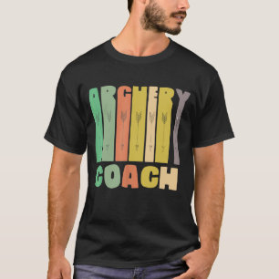 アーチェリーコーチレトロプレーヤーチームインストラクター Tシャツ