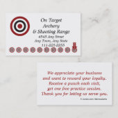 アーチェリーシュートレンジ – お客様のロイヤリティパンチカード ロイヤリティカード (正面/裏面)