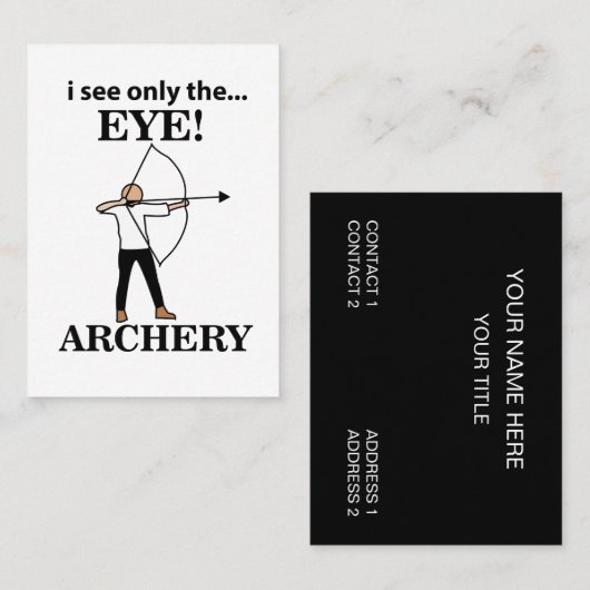 アーチェリースポーツ弓矢アーチェリー 名刺 (正面/裏面)