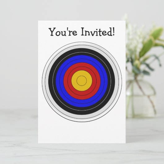アーチェリーターゲットデザイン任意の大事な行事 招待状 (スタンド正面)