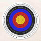アーチェリーターゲットデザイン ラウンドペーパーコースター (正面)