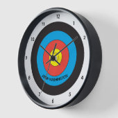 アーチェリーターゲットパーソナライズな柱時計 壁時計 (傾斜)