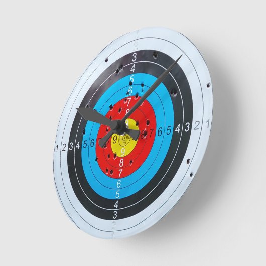 アーチェリーターゲット両面ラウンド装飾用クッション ラウンド壁時計 (傾斜)