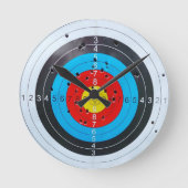 アーチェリーターゲット両面ラウンド装飾用クッション ラウンド壁時計 (正面)