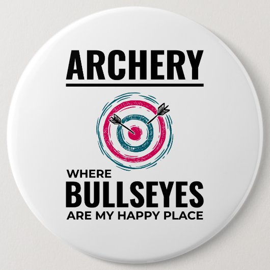 アーチェリーターゲット射手弓矢ブルズアイ 缶バッジ (正面)