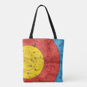 アーチェリーターゲット終わり多くの矢の穴と トートバッグ (裏面)