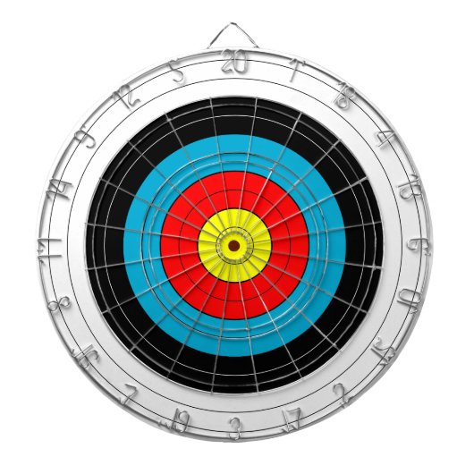 アーチェリーターゲット練習顔イエローレッドブルーB&W ダーツボード (正面)