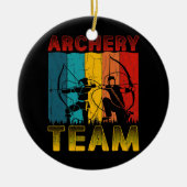 アーチェリーチームおもしろいアーチャーアローボウ狩り セラミックオーナメント (正面)