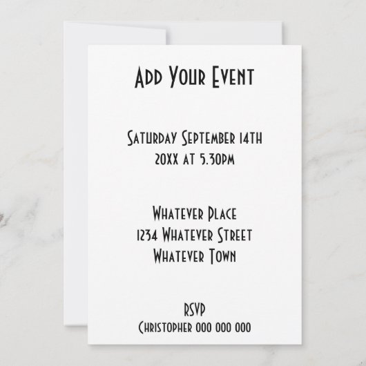 アーチェリーデザイン任意大事な行事 招待状 (裏面)