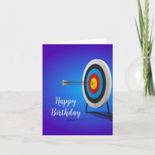 アーチェリーデザイン誕生日グリーティングカード カード