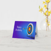 アーチェリーデザイン誕生日グリーティングカード カード (黄色い花)