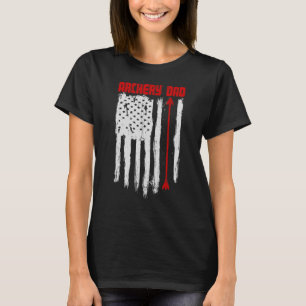 アーチェリーパパヴィンテージUSA赤白旗 Tシャツ
