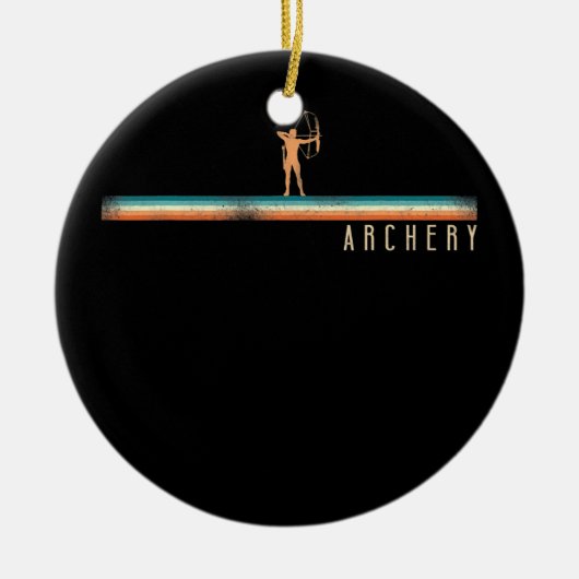 アーチェリーボウアーチャーレトロヴィンテージ複合弓 セラミックオーナメント (正面)