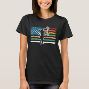 アーチェリーボウスポーツヴィンテージレトロアーツUSフラッグアーチャー Tシャツ