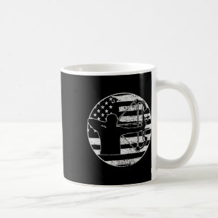 アーチェリーボウ狩りアメリカ国旗7月4日 コーヒーマグカップ