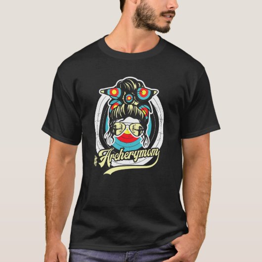 アーチェリーママ人生めちゃくちゃな文髪眼鏡 Tシャツ (正面)
