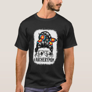 アーチェリーママ人生めちゃくちゃな文髪眼鏡 Tシャツ