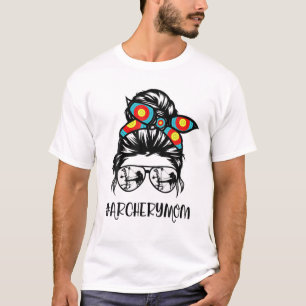 アーチェリーマムライフメッシーバンヘアグラス母D Tシャツ