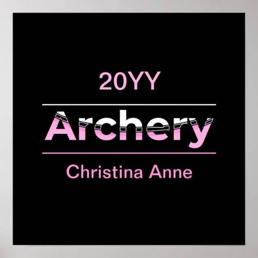 アーチェリーモダンミニマリストアート – ピンクアーチ ポスター (正面)