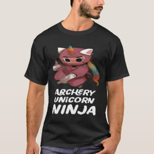 アーチェリーユニコーン忍者おもしろいガールズスポーツキュートレイン Tシャツ