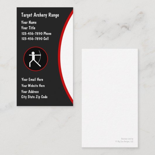 アーチェリーレンジビジネスカード 名刺 (正面/裏面)