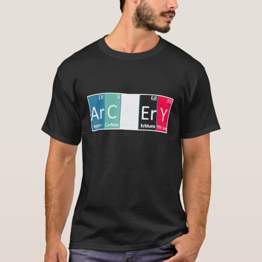 アーチェリー周期表化学射手 Tシャツ (正面)