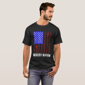 アーチェリー国家アメリカ国旗のアーチェリー Tシャツ (正面フル)