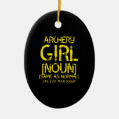 アーチェリー女名詞 セラミックオーナメント (正面)