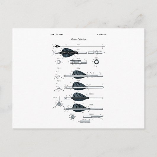 アーチェリー定義矢印 ポストカード (正面)