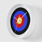 アーチェリー射撃、 発砲ターゲットイエローブルズイアーチャー 壁時計 (傾斜)