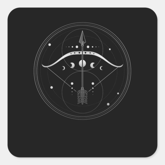 アーチェリー弓矢の聖幾何学 スクエアシール (正面)