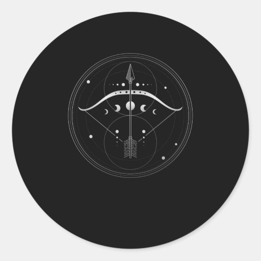 アーチェリー弓矢の聖幾何学 ラウンドシール (正面)